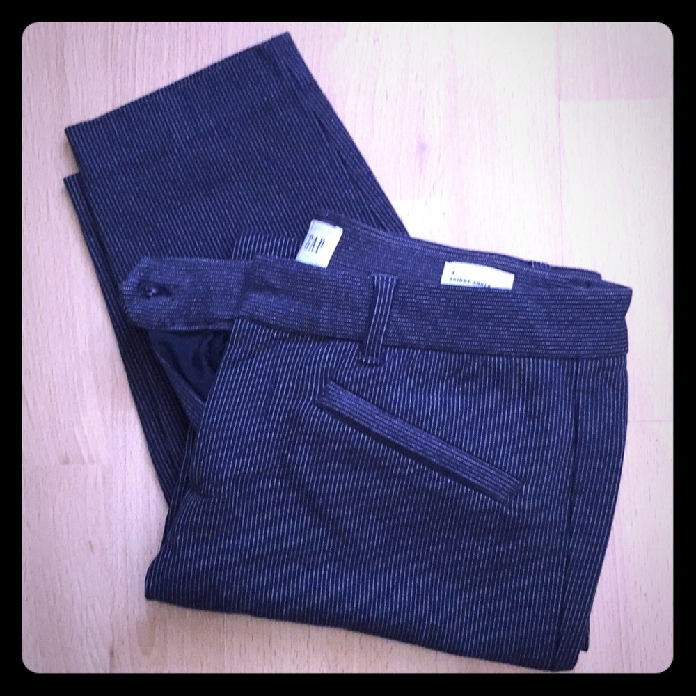 Navy Patterned Skinny Pants